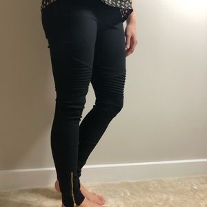 Black Stretchy Biker Pants